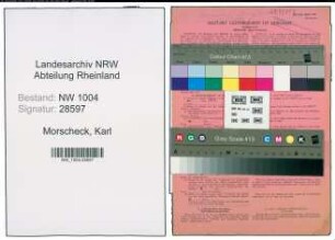 Entnazifizierung Karl Morscheck , geb. 26.06.1899 (Buerokraft)