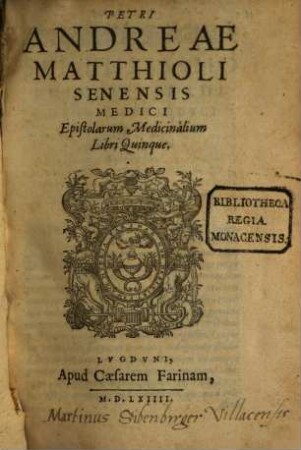 Epistolarum medicinalium libri quinque