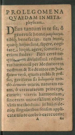 Prolegomena Quaedam In Metaphysicam.