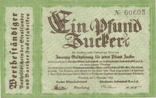 Warengutschein der Barther und Stralsunder Zuckerfabrik