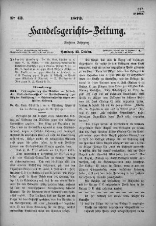No. 43. 25. Oktober 1873
