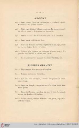 Pierres Gravées (Nr. 301 - 325)