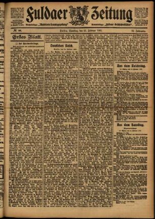 Erste Ausgabe vom Samstag, den 25. Februar 1905.