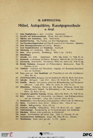 Möbel, Antiquitäten, Kunstgegenstände (Nr. 131-412)