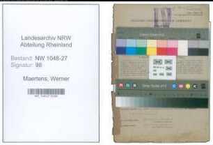 Entnazifizierung Werner Maertens , geb. 24.01.1907 (Angestellter)