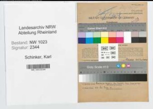 Entnazifizierung Karl Schinker , geb. 06.11.1902 (Landesinspektor)