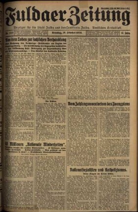 Erste Ausgabe vom Sonntag, den 19. Oktober 1930.