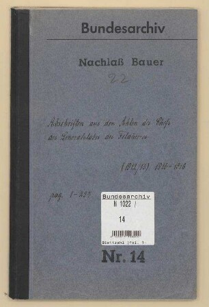 Akten des Chefs des Generalstabes des Feldheeres (Abschriften)