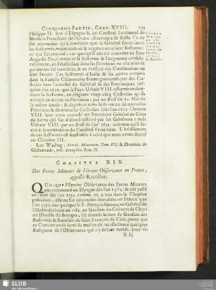 Chapitre XIX. Des Freres Mineurs de l'étroie Observance en France, appellés Recollets