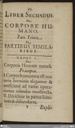 Liber Secundus De Corpore Humano
