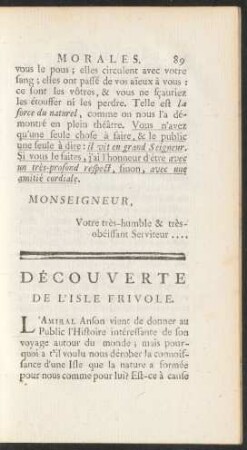 Découverte De L' Isle Frivole