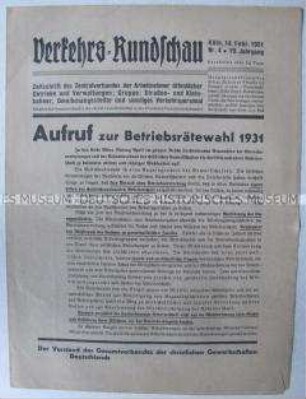Mitteilungsblatt des Zentralverbandes der Arbeitnehmer öffentlicher Betriebe und Verwaltungen zu den Betriebsratswahlen
