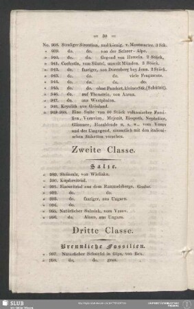 Zweite Classe. Salze