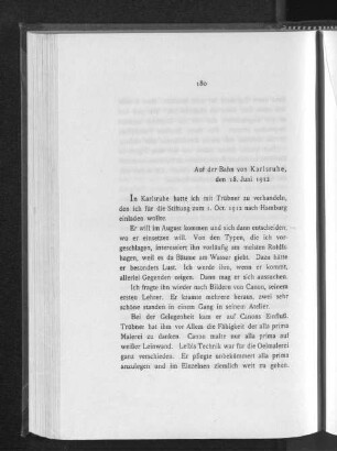 Auf der Bahn von Karlsruhe, den 18. Juni 1912