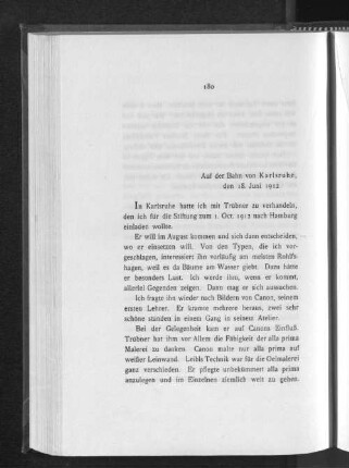 Auf der Bahn von Karlsruhe, den 18. Juni 1912