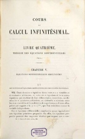 Cours de calcul infinitésimal, 3.