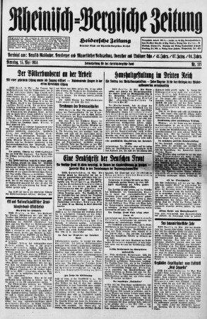 Rheinisch-Bergische Zeitung : Heidersche Zeitung ; ältestes Blatt des Rheinisch-Bergischen Kreises