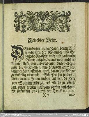Geliebter Leser