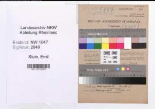 Entnazifizierung Emil Stein , geb. 18.06.1894 (Arbeiter)