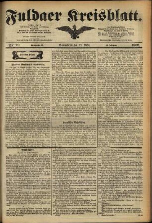 Zweite Ausgabe vom Samstag, den 27. März 1909.