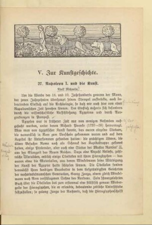 V. Zur Kunstgeschichte