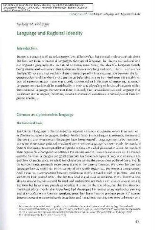 Language and regional identity