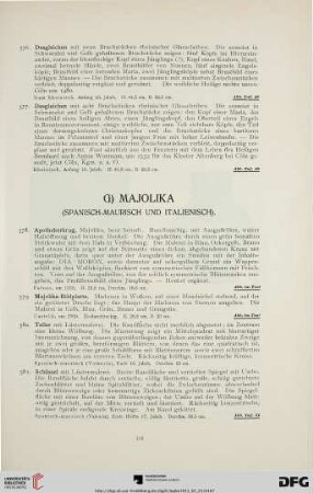 G) Majolika (Nr. 578-605)