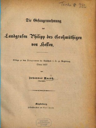 Programm der Realschule Erster Ordnung in Magdeburg, 1876/77