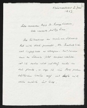 Brief von Rolf Ibscher an Gerhart Hauptmann