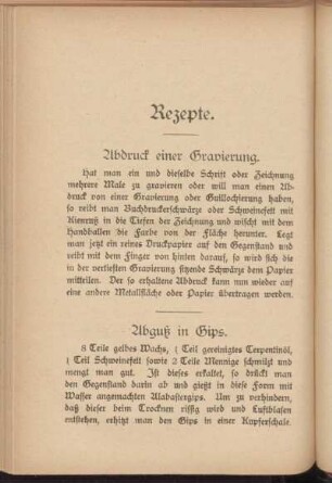 Abguß in Gips.