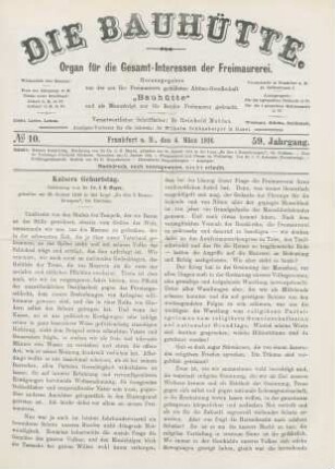 No. 10. Frankfurt a. M., den 4. März 1916. 59. Jahrgang.