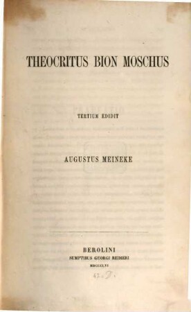 Theocritus, Bion, Moschus