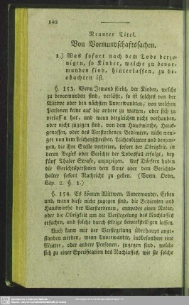 Neunter Titel. Von Vormunschaftssachen