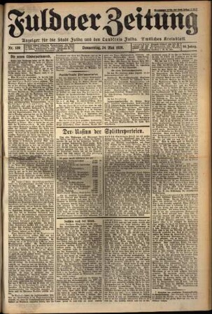 Erste Ausgabe vom Donnerstag, den 24. Mai 1928.