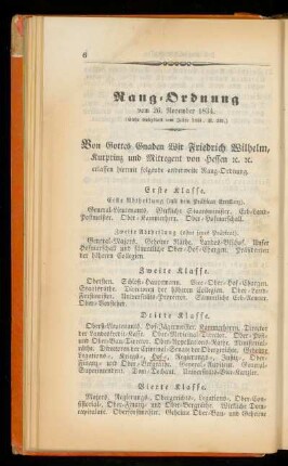 Rang=Ordnung vom 26. November 1834.