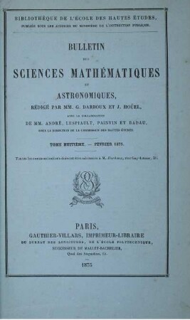 Tome Huitéme. - Février 1875.