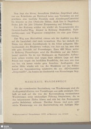 Markierte Wanderwege