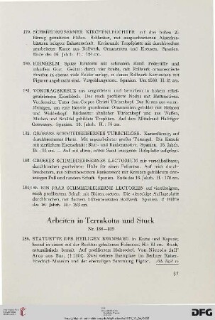Arbeiten in Terrakotta und Stuck (Nr. 186-219)