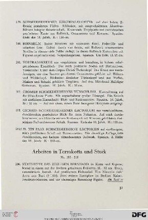 Arbeiten in Terrakotta und Stuck (Nr. 186-219)