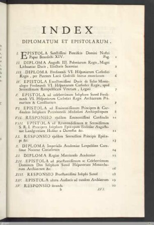 Index Diplomatum et Epistolarum.