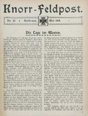 22.1918: Knorr-Feldpost