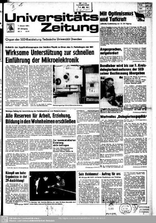 1981: Universitäts-Zeitung