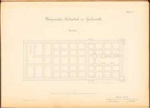 Universität Greifswald Bibliothek: Grundriss Fundamente 1:100