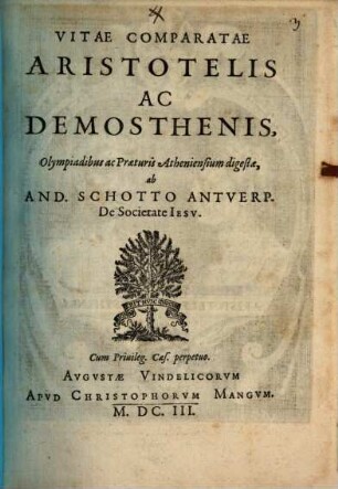 Vitae comparatae Aristotelis ac Demosthenis