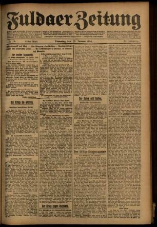 Erste Ausgabe vom Dienstag, den 25. Januar 1916.