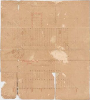 Seidl, Gabriel von; Altmannstein - Sandersdorf; Schlossgaststätte Schlosshaus - Dach, Kehlgebälk (Untersicht; Längsschnitt)