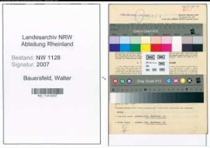Entnazifizierung Walter Bauersfeld , geb. 11.01.1920 (Polizist)