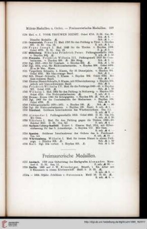 Freimaurerische Medaillen (Nr. 2757-2809)