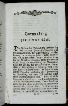 Vormerkung zum vierten Theil.