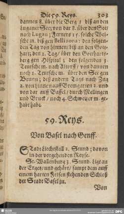 59. Reys. Von Basel nach Genff